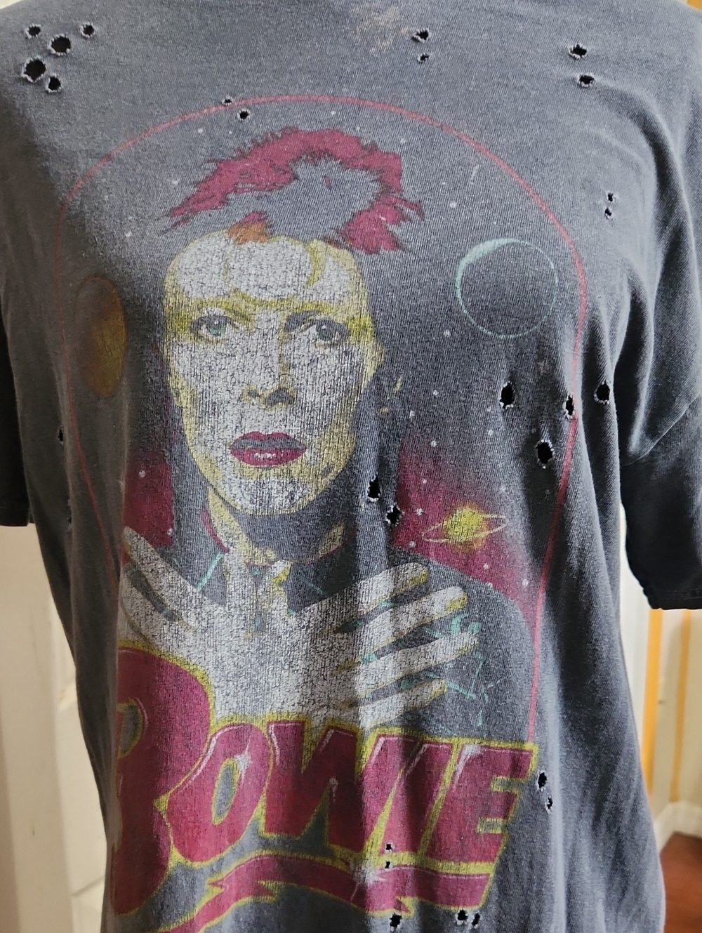 Blue David Bowie 'Starman' Vintage-Inspired Graphic Tee